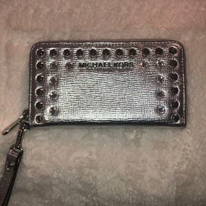 Michael Kors silver studded wallet